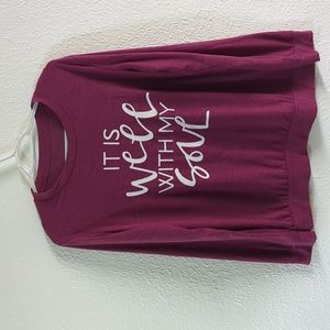 Women's size medium " It is well with my soul" long sleeved top